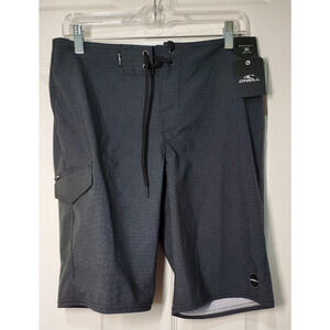 O’Neill Men’s Board Shorts Size 30 Gray Stretch Below Knee 21” NWT